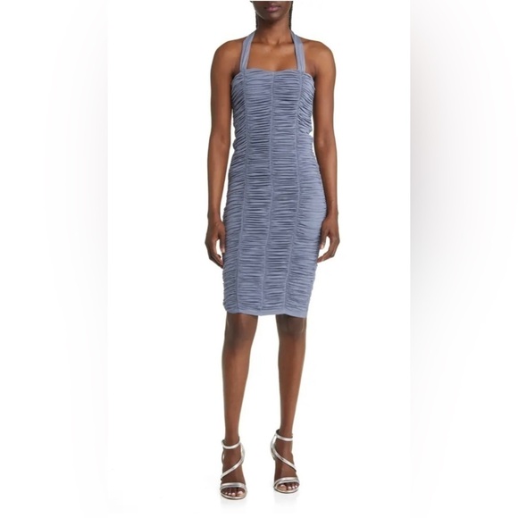 NWOT Jump Apparel Shirred Midi Halter Dress Size S - Picture 1 of 6